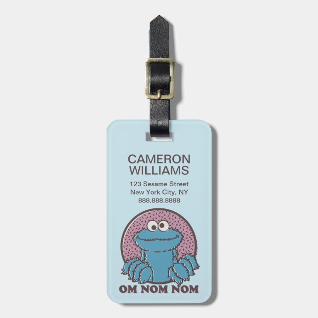 Cookie Monster | Om Nom Nom Luggage Tag (Front Vertical)
