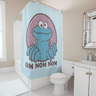 Cookie Monster   Om Nom Nom Shower Curtain
