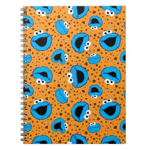 Cookie Monster on Cookie Pattern Spiral Notebook