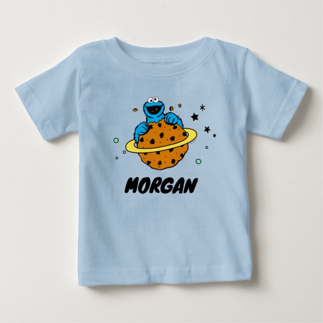 Cookie Monster | Out of This World | Add Your Name Baby T-Shirt (Front)