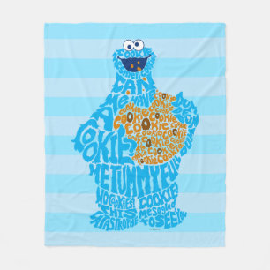 Cookie Monster Pattern Fill Fleece Blanket