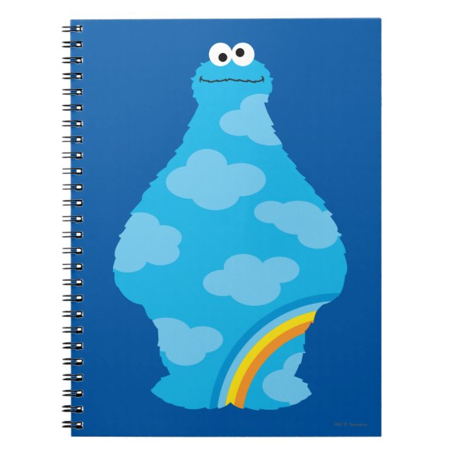 Cookie Monster Rainbows Spiral Notebook (Front)