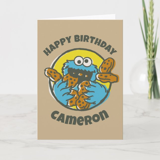Cookie Monster Retro Card (Front)