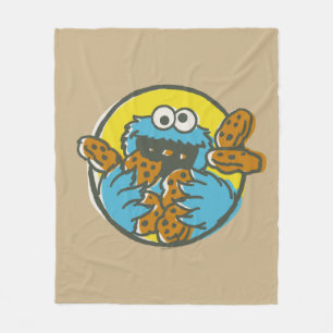 Cookie Monster Retro Fleece Blanket