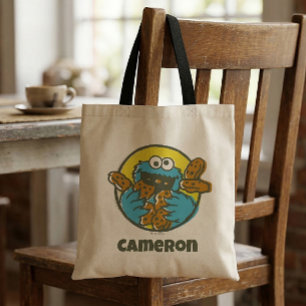 Cookie Monster Retro Tote Bag
