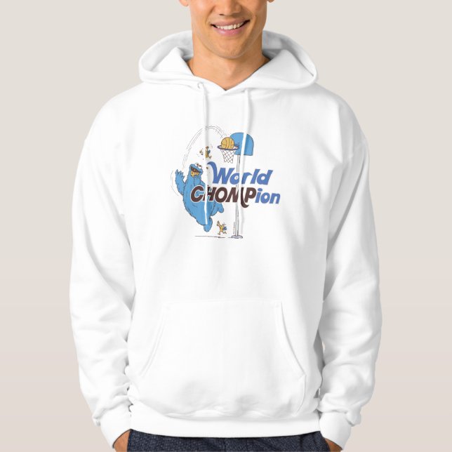 Cookie Monster | Shooting Basketball Hoops Hoodie (Front)