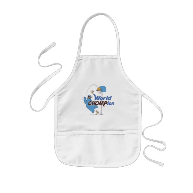 Cookie Monster | Shooting Basketball Hoops Kids Apron (Front)