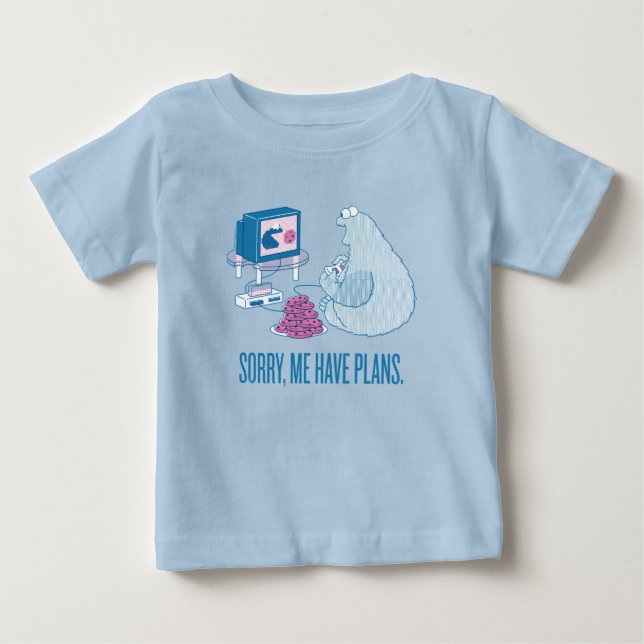 Cookie Monster | Sorry, Me Have Plans Baby T-Shirt (Front)