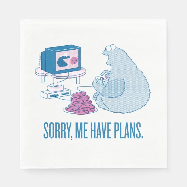Cookie Monster | Sorry, Me Have Plans Napkin (Front)