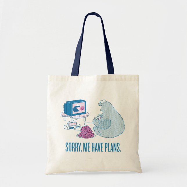 Cookie Monster | Sorry, Me Have Plans Tote Bag (Front)