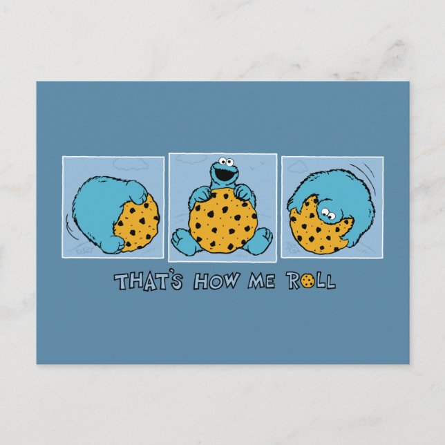 Cookie Monster | That's How Me Roll Postcard (Front)
