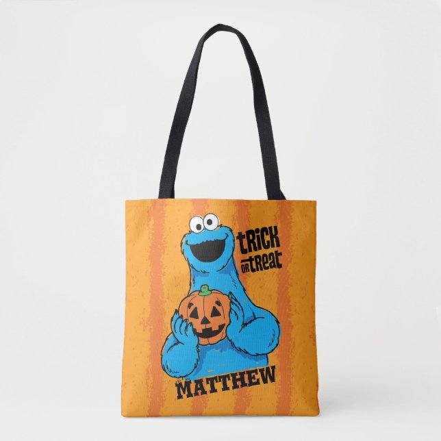Cookie Monster - Trick Or Treat | Add Your Name Tote Bag (Front)