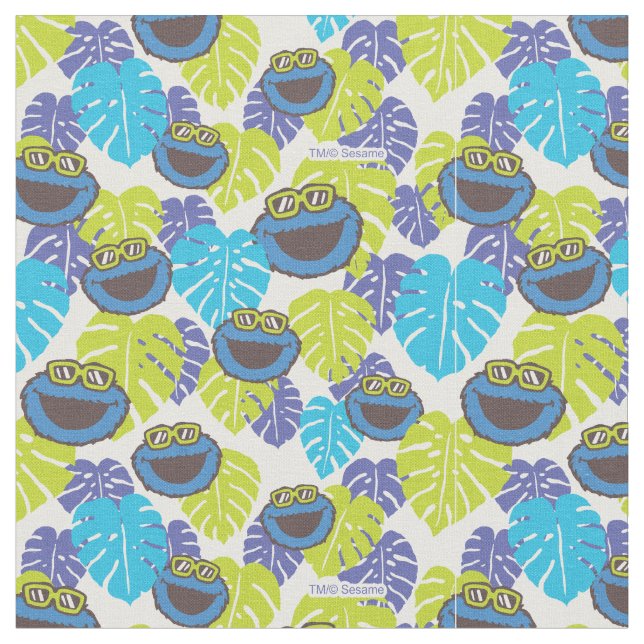 Cookie Monster | Tropical Pattern Fabric (Close Up)