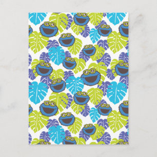 Cookie Monster   Tropical Pattern Postcard