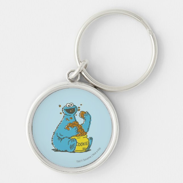 Cookie Monster Vintage Key Ring (Front)