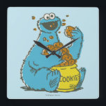 Cookie Monster Vintage Square Wall Clock<br><div class="desc">Personalise this vintage style Cookie Monster on your Zazzle products.          ©  2014 Sesame Workshop. www.sesamestreet.org</div>