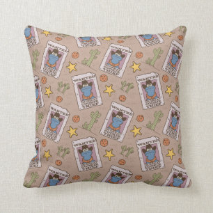 Cookie Monster Wanted Pattern Cushion