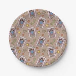 Cookie Monster Wanted Pattern Paper Plate