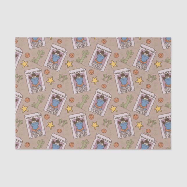 Cookie Monster Wanted Pattern Tissue Paper (Front)