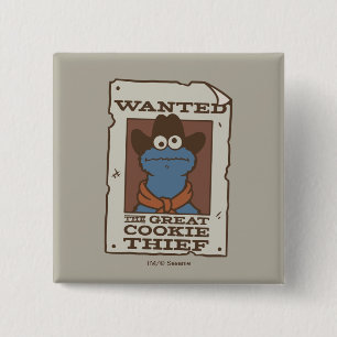 Cookie Monster   Wanted Poster 15 Cm Square Badge
