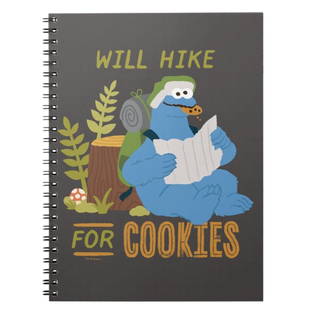 Cookie Monster | Will Hike For Cookies Notebook (Front)
