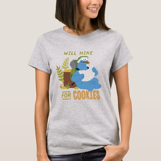 Cookie Monster | Will Hike For Cookies T-Shirt (Front)