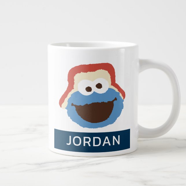 Cookie Monster Woodland Face | Add Your Name Large Coffee Mug (Right)