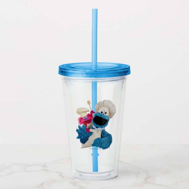 Cookie Monster's Foodie Truck Friends Acrylic Tumbler (Front)