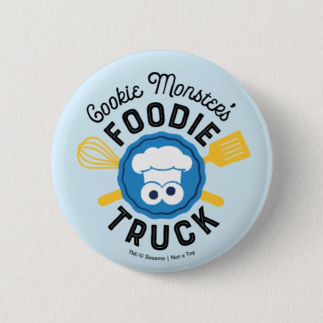 Cookie Monster's Foodie Truck Logo 6 Cm Round Badge (Front)