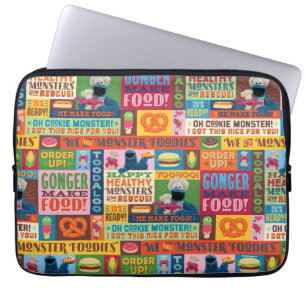 Cookie Monster's Foodie Truck Pattern Laptop Sleeve