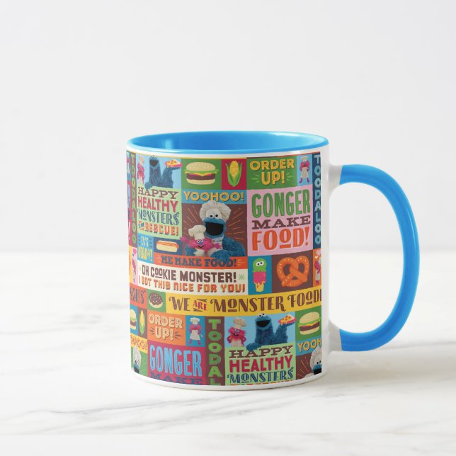 Cookie Monster's Foodie Truck Pattern Mug (Right)
