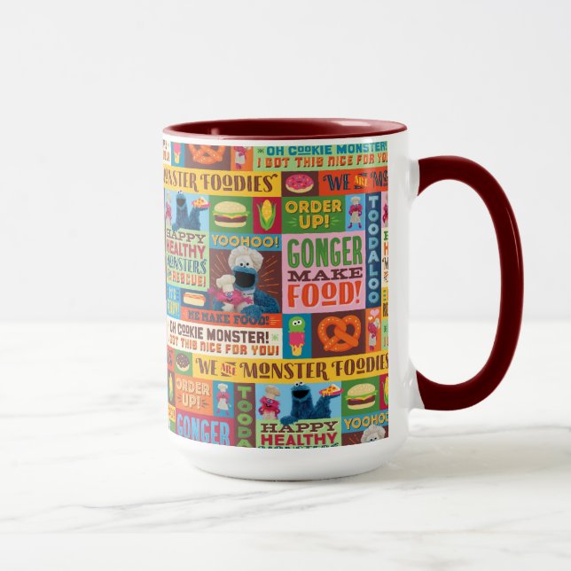 Cookie Monster's Foodie Truck Pattern Mug (Right)