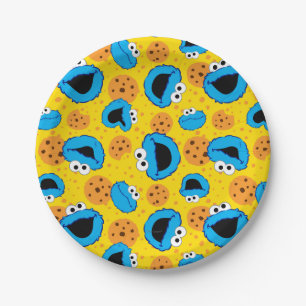Cookie Monter and Cookies Pattern Paper Plate
