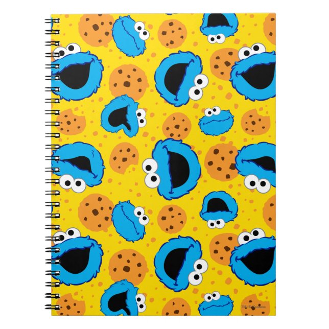Cookie Monter and Cookies Pattern Spiral Notebook (Front)