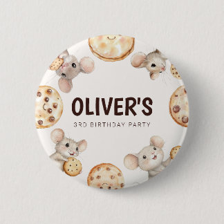 Cookie & Mouse Kids Birthday Button