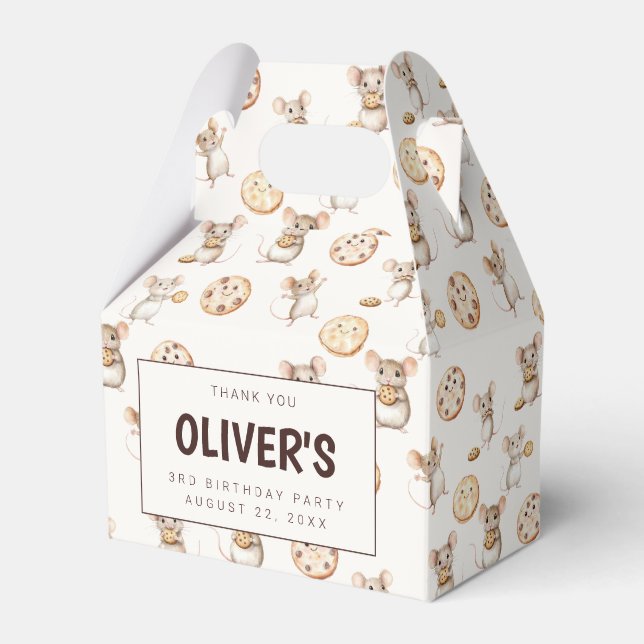 Cookie & Mouse Theme Birthday Party Favour Box (Front Side)