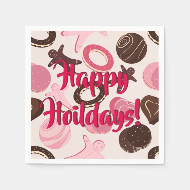 Cookie Party Fun Happy Holidays! Napkin (Front)