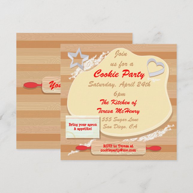 Cookie party invitation (Front/Back)