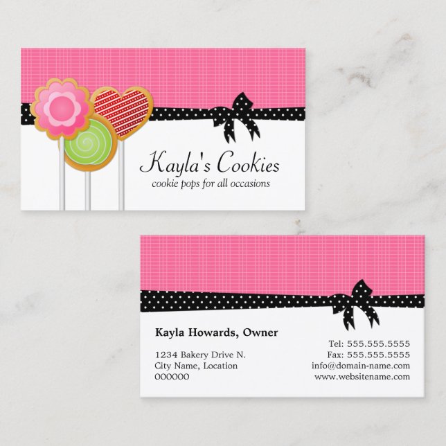 Cookie Pops Pink Business Card (Front/Back)