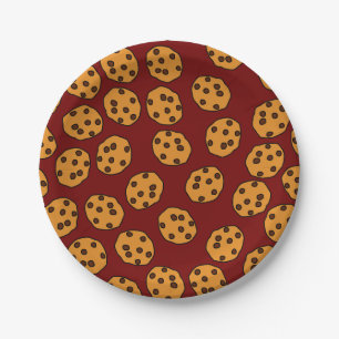 cookie print on brown paper plates