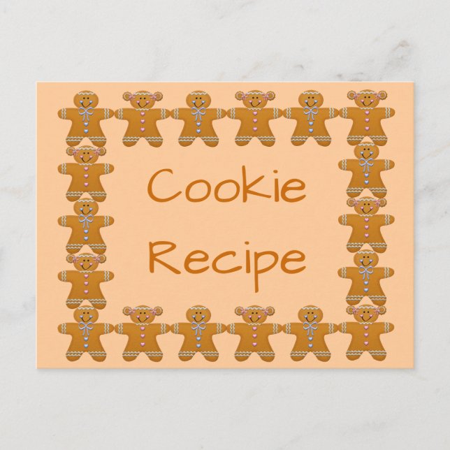 Cookie Recipe~Gingerbread~Customise Postcard (Front)