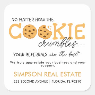 Cookie Referral Real Estate Agent Pop By Favour Square Sticker