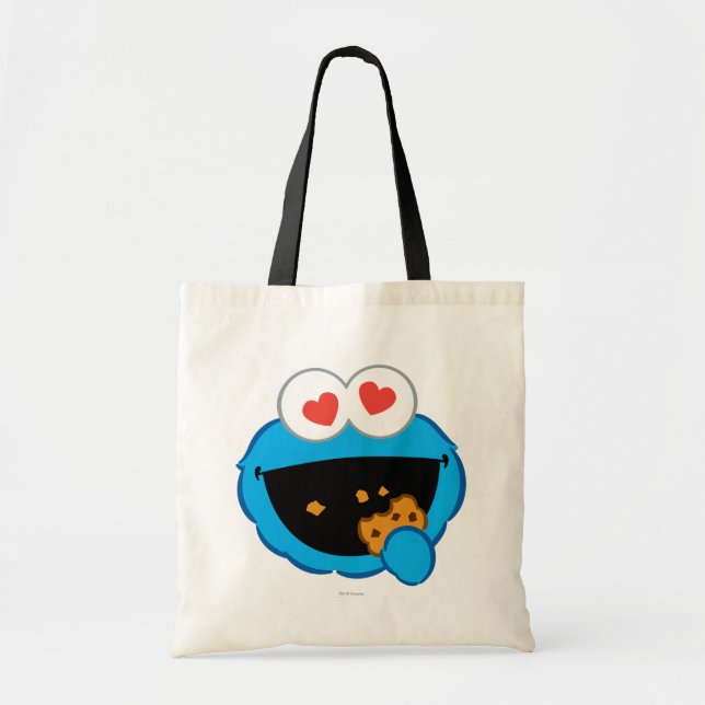 Cookie Smiling Face with Heart-Shaped Eyes Tote Bag (Front)
