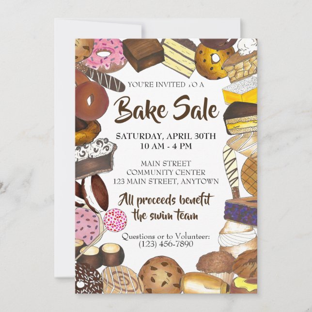 Cookie Swap Bake Sale Baked Goods Party Invitation (Front)