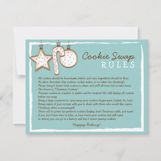 Cookie Swap Instruction Card - Custom Design (Front)