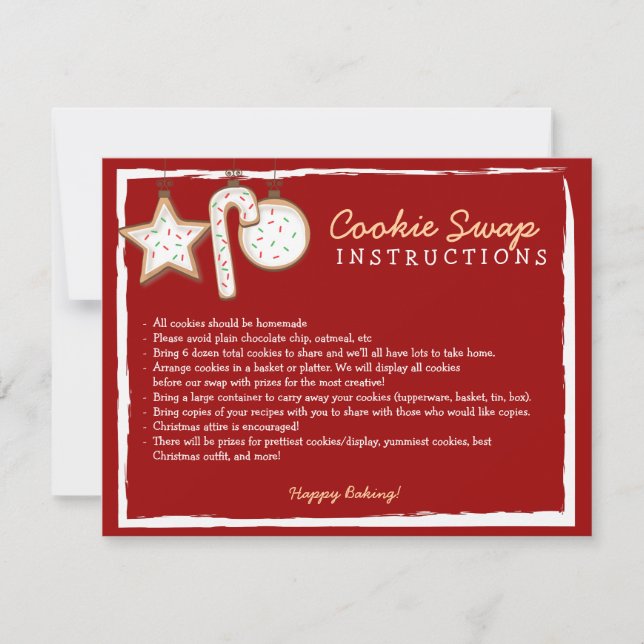 Cookie Swap Instruction Card - You can customise! (Front)