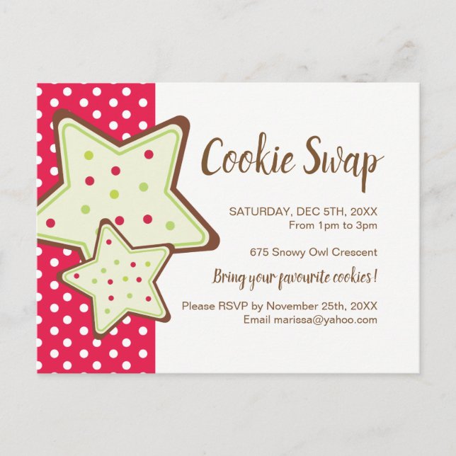 Cookie Swap Party Postcards (Front)