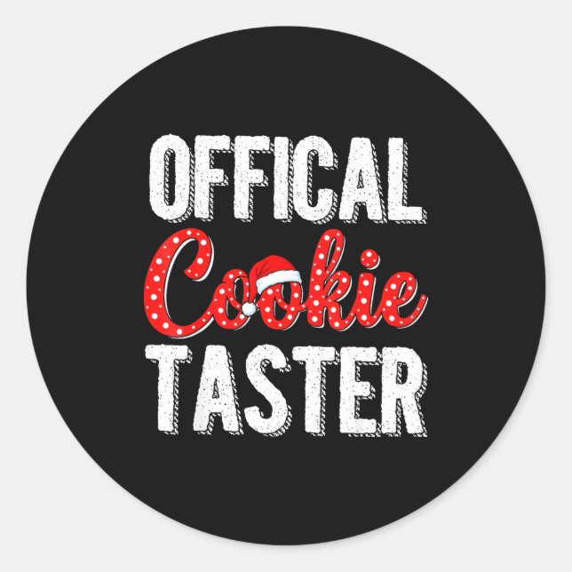 Cookie Taster Cookie Christmas Matching Couple  Classic Round Sticker (Front)