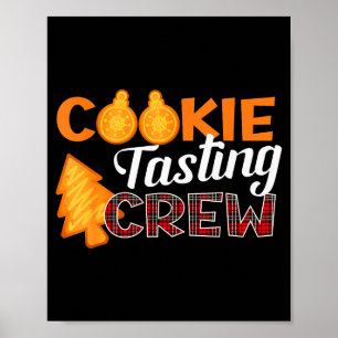 Cookie Tasting Crew - Funny Plaid Christmas Poster