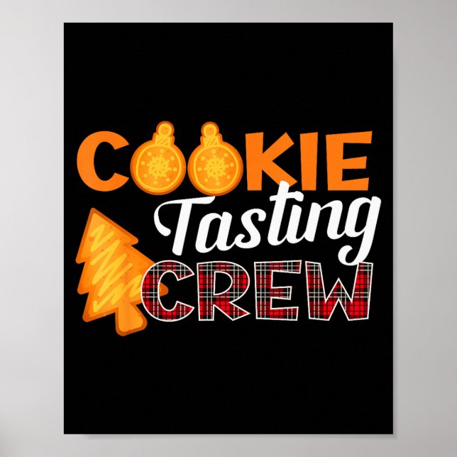 Cookie Tasting Crew - Funny Plaid Christmas  Poster (Front)